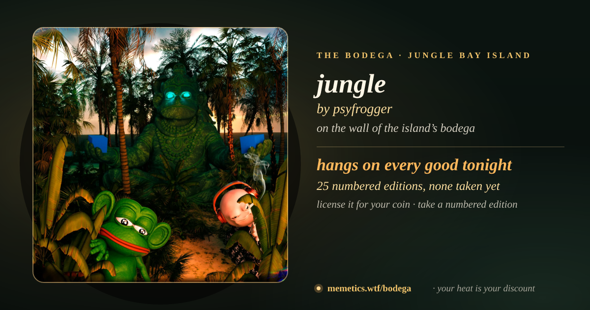 jungle by psyfrogger · on the wall of the island’s bodega