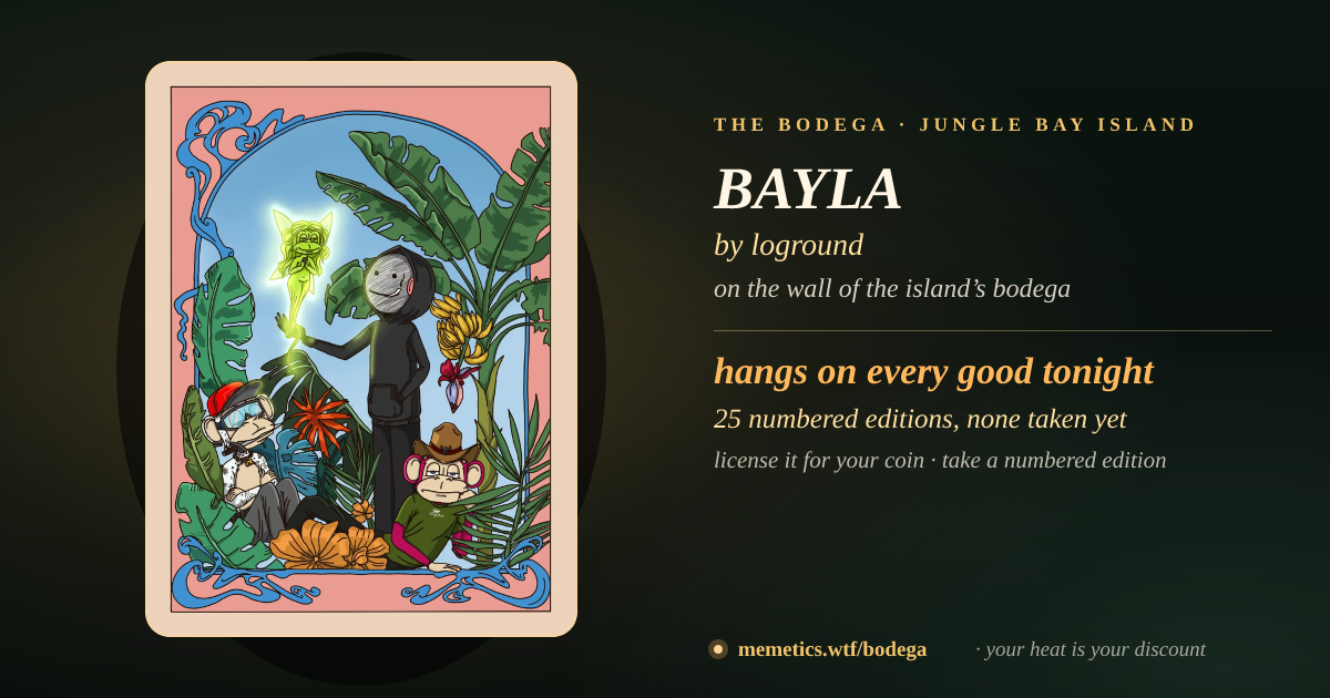 BAYLA by loground · on the wall of the island’s bodega