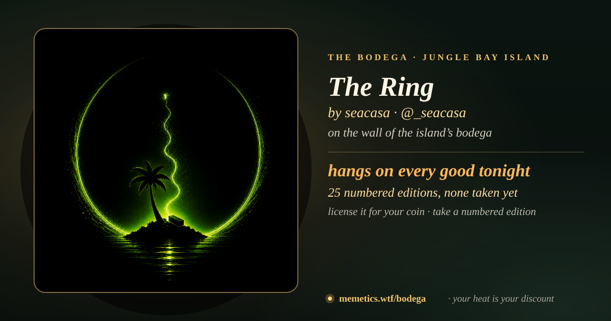 The Ring by seacasa · on the wall of the island’s bodega