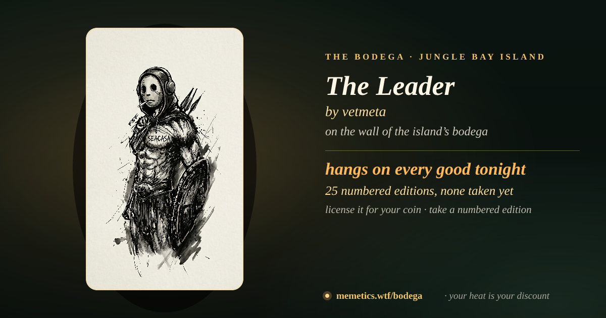 The Leader by vetmeta · on the wall of the island’s bodega