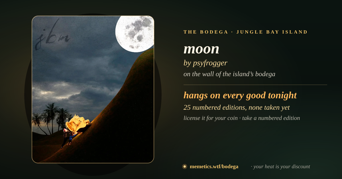 moon by psyfrogger · on the wall of the island’s bodega