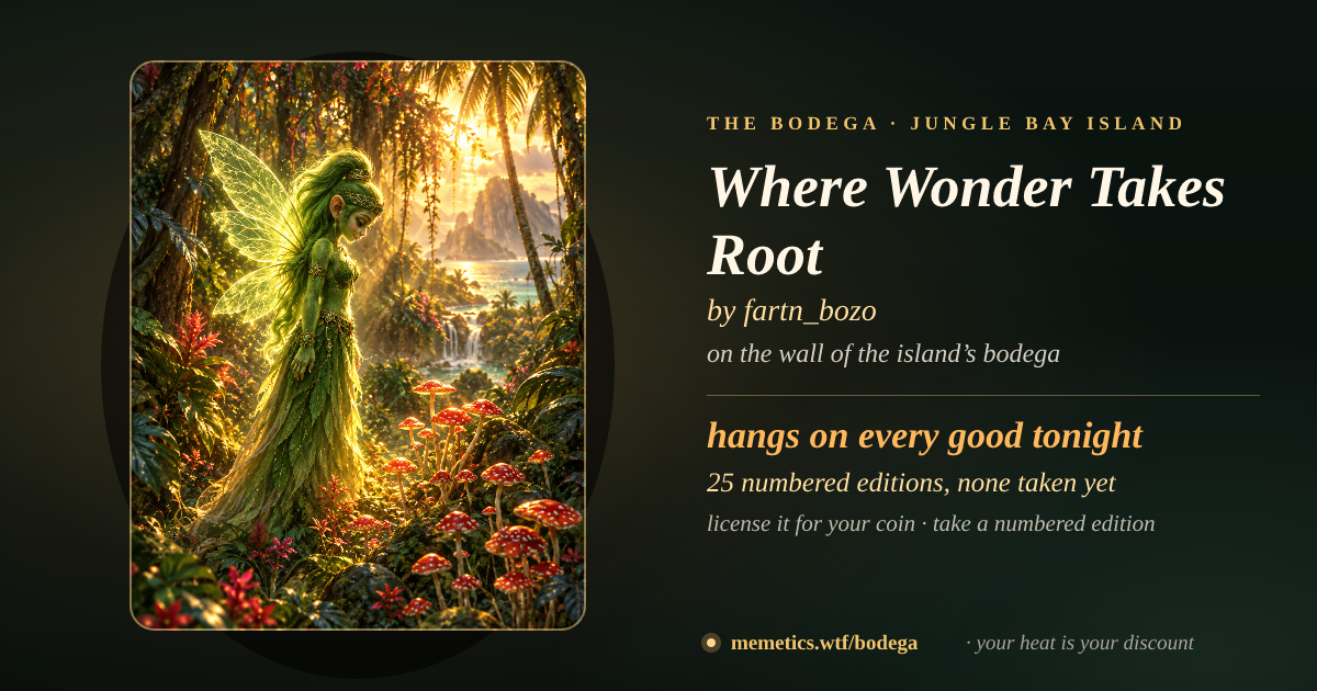 Where Wonder Takes Root by fartn_bozo · on the wall of the island’s bodega