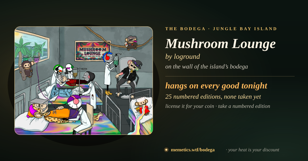 Mushroom Lounge by loground · on the wall of the island’s bodega